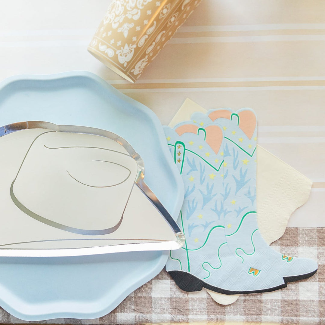 BLUE COWGIRL BOOT SHAPED NAPKINS Jollity & Co. + Daydream Society Napkins Bonjour Fete - Party Supplies