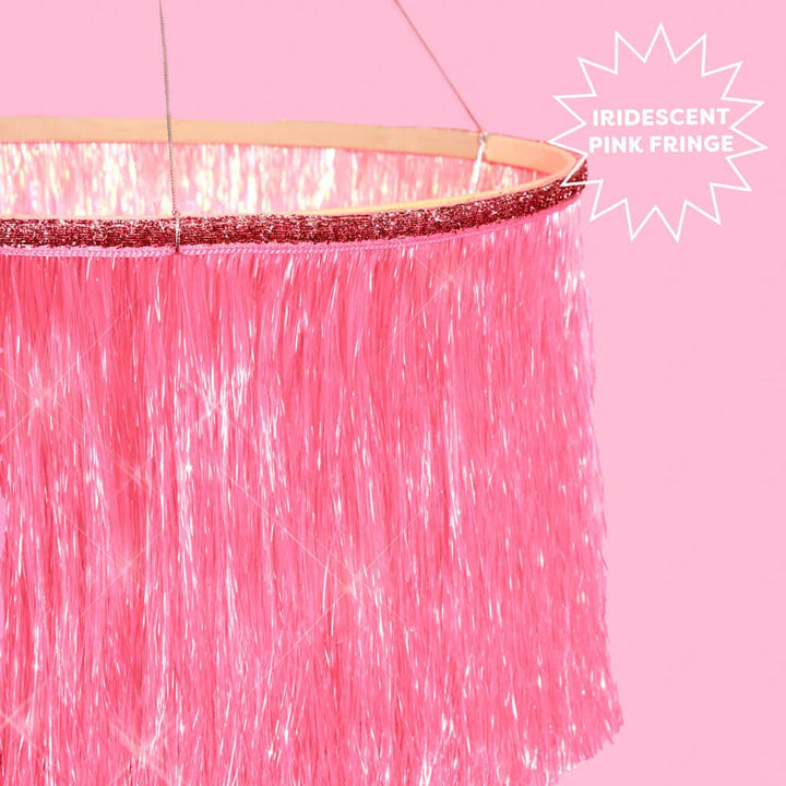 PINK FRINGE CHANDELIER xo, Fetti Hanging Decorations PINK FRINGE CHANDELIER Bonjour Fete - Party Supplies