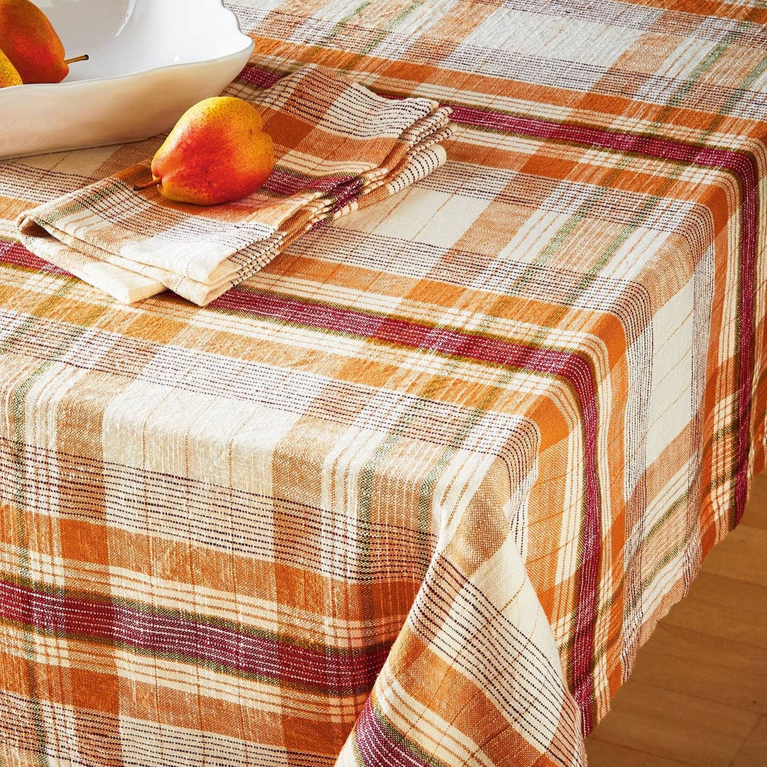 Thanksgiving Plaid Cotton Tablecloth Bonjour Fete Party Supplies Thanksgiving Party Supplies