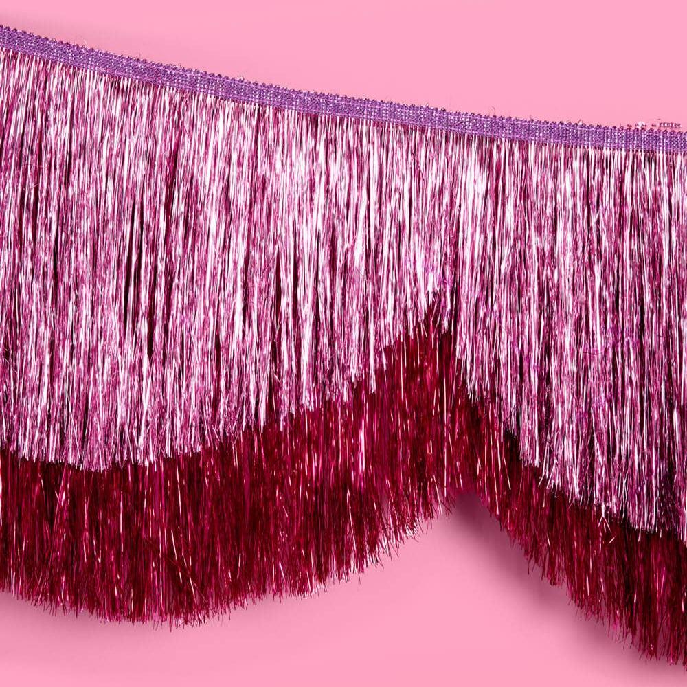 Tickled Pink Fringe - scalloped banner, purple xo, Fetti Tickled Pink Fringe - scalloped banner, purple Bonjour Fete - Party Supplies