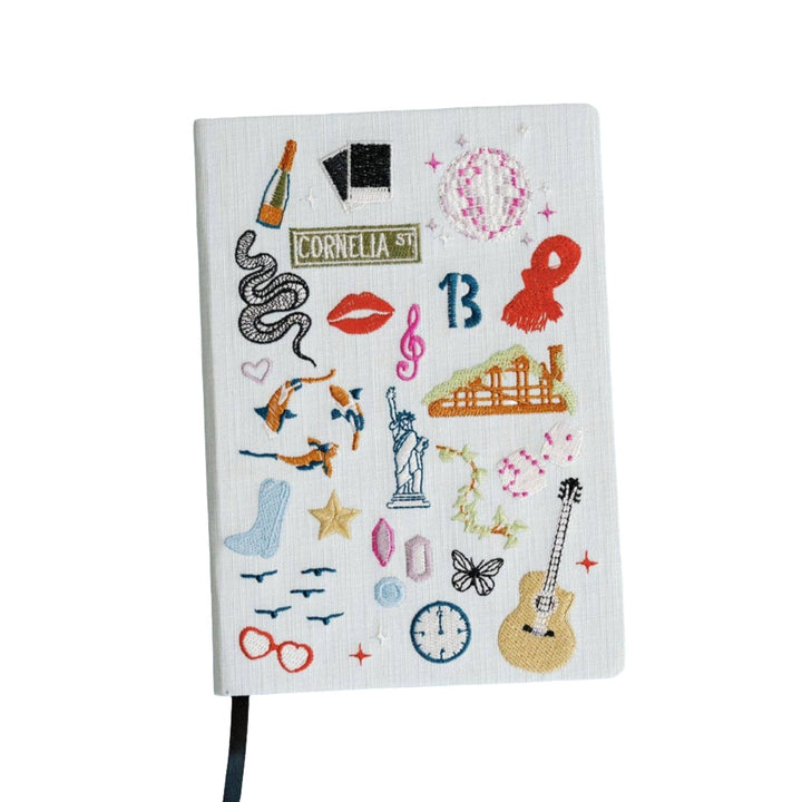 EMBROIDERED TAYLOR SWIFT HARDCOVER NOTEBOOK Gracefully Made Art Arts & Crafts Bonjour Fete - Party Supplies