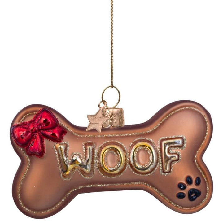 DOG BONE GLASS ORNAMENT Vondels Christmas Ornament Bonjour Fete - Party Supplies