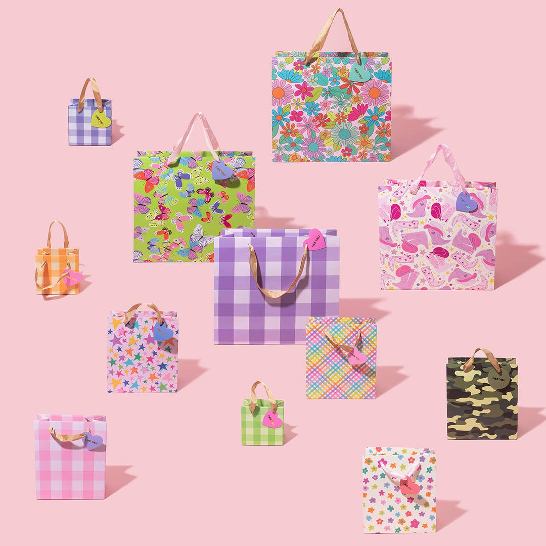 Purple Gingham Gift Bags Taylor Elliott Designs Bonjour Fete - Party Supplies