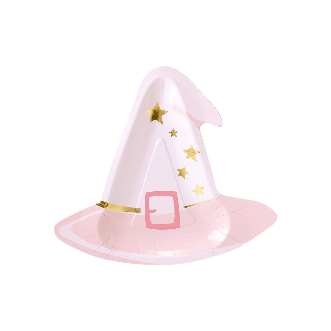 PINK WITCH HAT PLATES My Mind’s Eye Halloween Party Supplies Bonjour Fete - Party Supplies