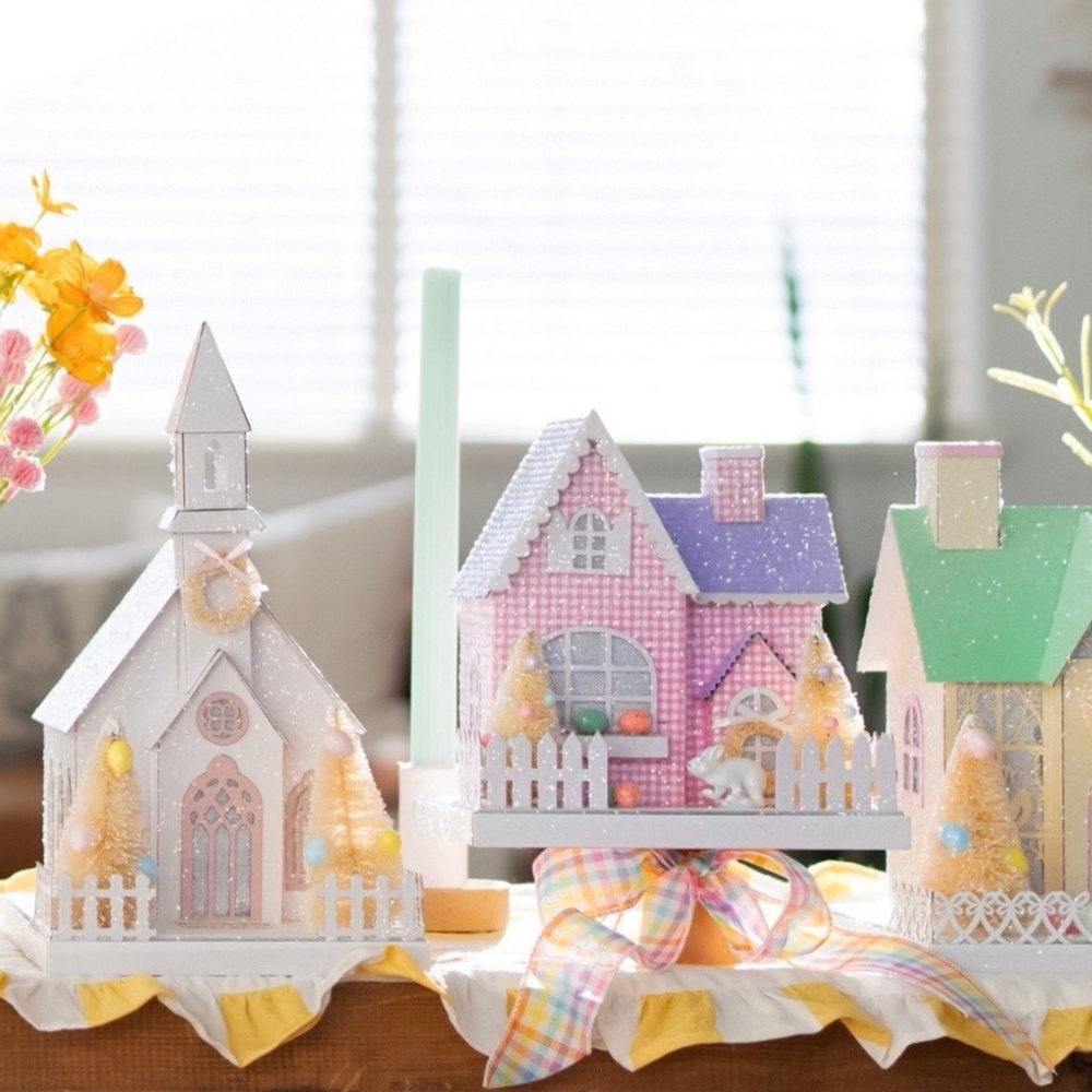 SPRING GINGHAM HOUSE Regency International Easter Home SPRING GINGHAM HOUSE Bonjour Fete - Party Supplies