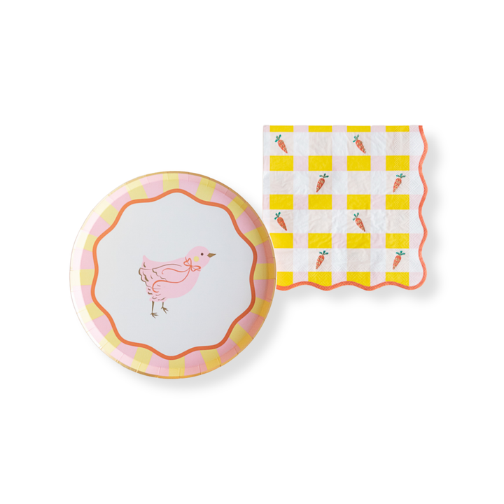 SWEET CHICK EASTER SMALL PLATES Bonjour Fete Plates SWEET CHICK EASTER SMALL PLATES Bonjour Fete - Party Supplies