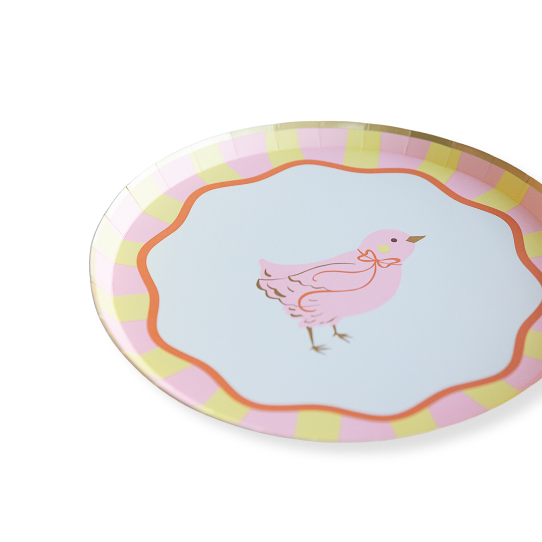 SWEET CHICK EASTER SMALL PLATES Bonjour Fete Plates SWEET CHICK EASTER SMALL PLATES Bonjour Fete - Party Supplies