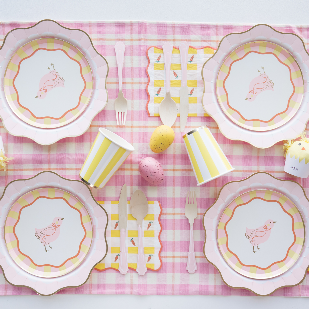 SWEET CHICK EASTER SMALL PLATES Bonjour Fete Plates SWEET CHICK EASTER SMALL PLATES Bonjour Fete - Party Supplies