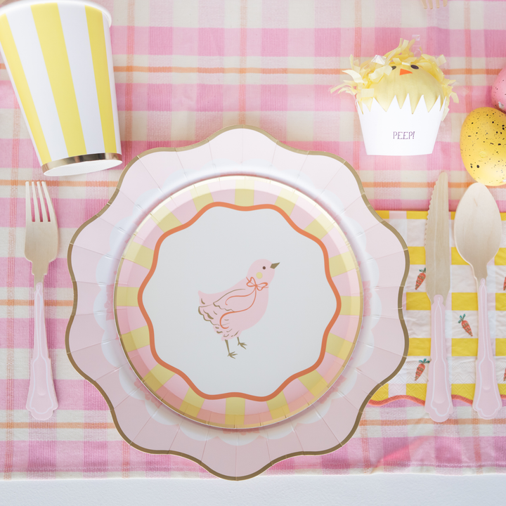 SWEET CHICK EASTER SMALL PLATES Bonjour Fete Plates SWEET CHICK EASTER SMALL PLATES Bonjour Fete - Party Supplies