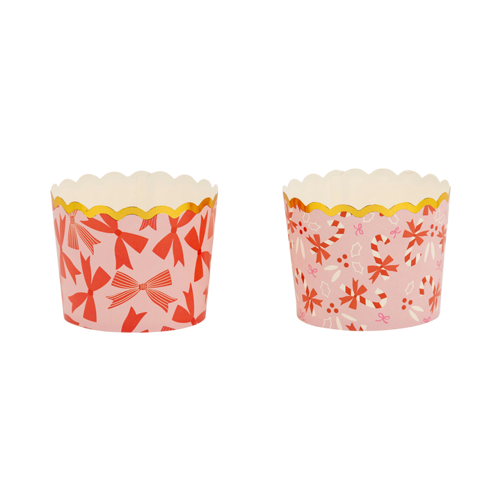 PLCC1851 - Gold Foil Bows on Pink 5 oz Baking Cups My Mind’s Eye PLCC1851 - Gold Foil Bows on Pink 5 oz Baking Cups Bonjour Fete - Party Supplies