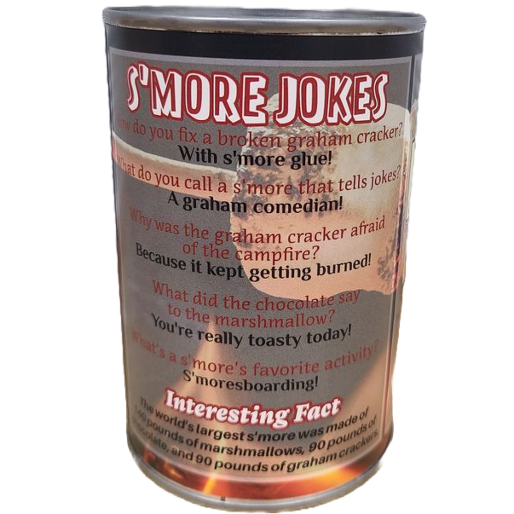 Canned S'more - Smores Plush in Can w/Jokes: Pop Top Lid Canned Gifts Canned S'more - Smores Plush in Can w/Jokes: Pop Top Lid Bonjour Fete - Party Supplies