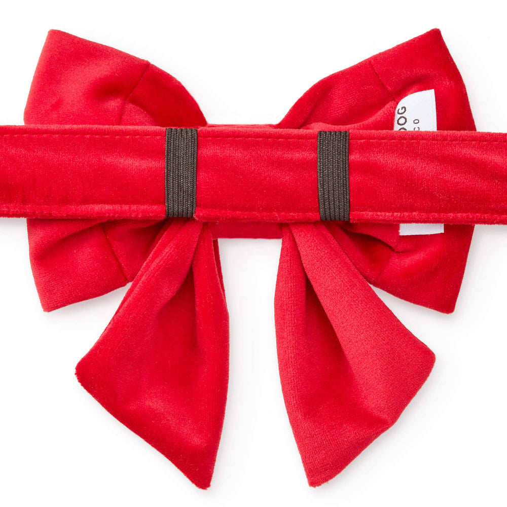 Cranberry Velvet Lady Dog Bow: Small The Foggy Dog Cranberry Velvet Lady Dog Bow: Small Bonjour Fete - Party Supplies