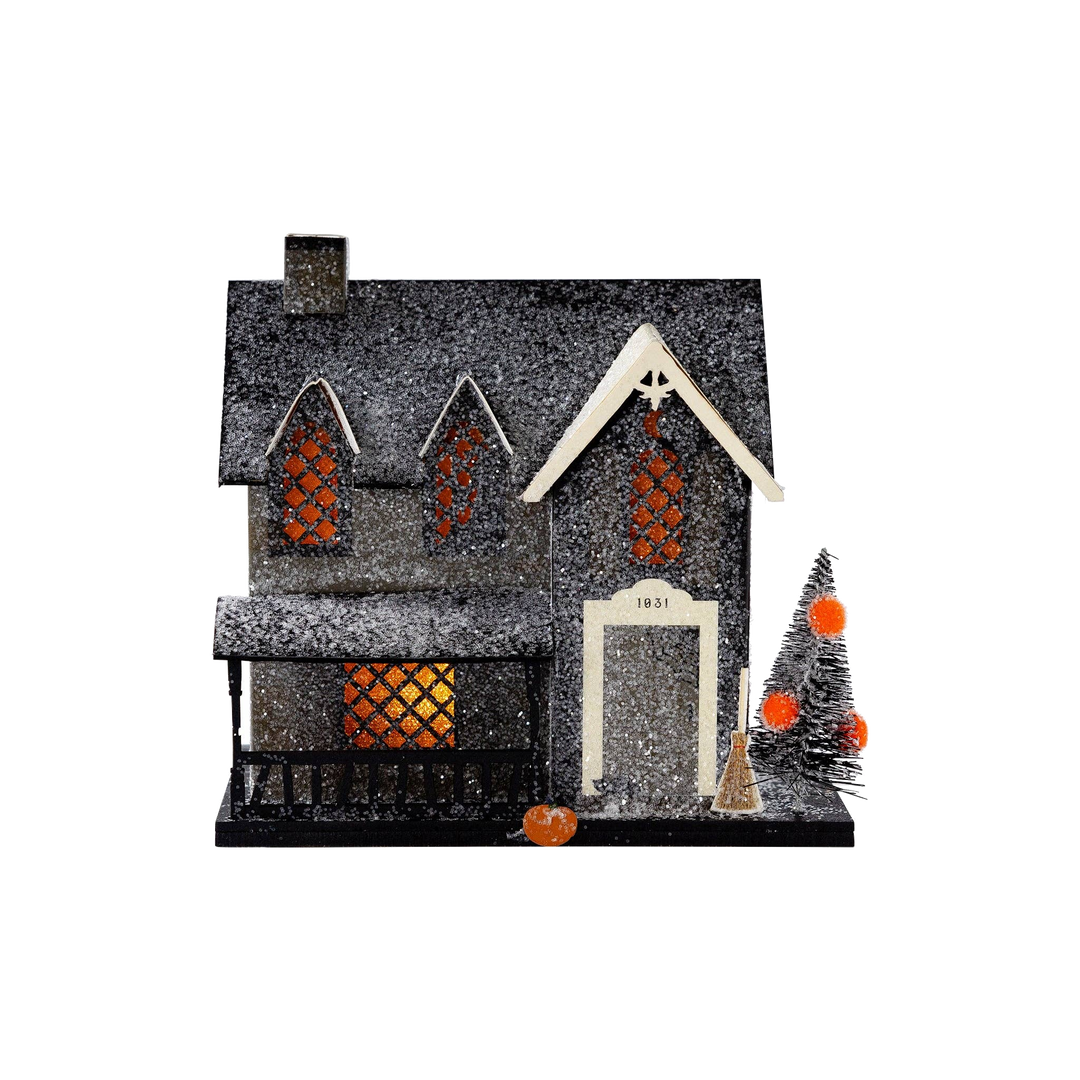 WITCH COTTAGE HAUNTED VILLAGE HOUSE My Mind’s Eye Halloween Home Decor Bonjour Fete - Party Supplies