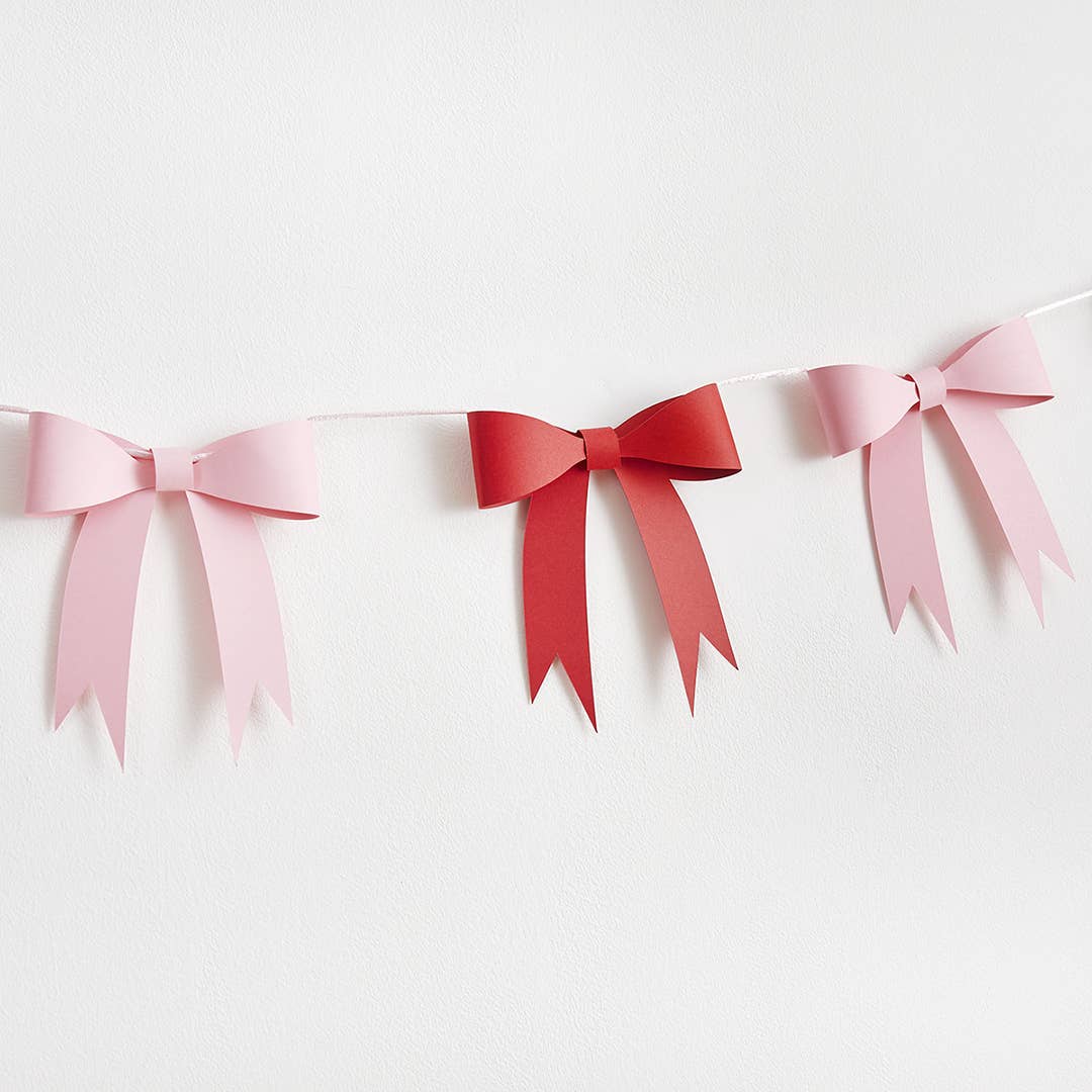 PINK & RED 3D BOW GARLAND Hootyballoo by Club Green PINK & RED 3D BOW GARLAND Bonjour Fete - Party Supplies