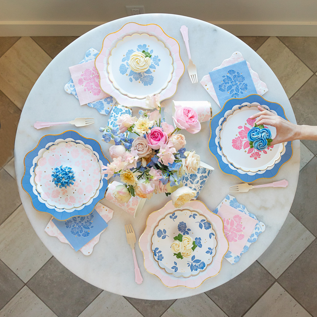 PETAL PINK ELEGANT FLORAL COCKTAIL NAPKINS