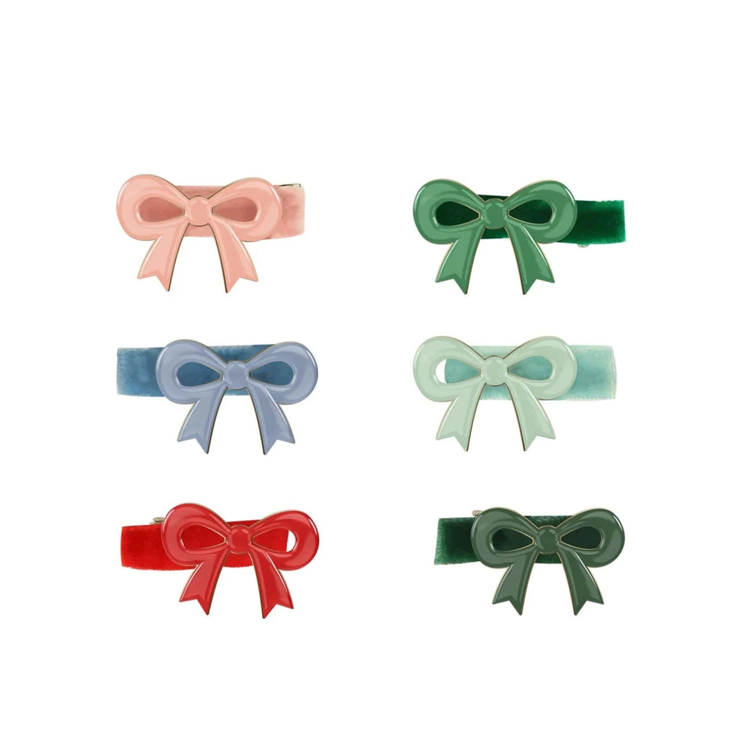 Enamel Bow Hair Clips Bonjour Fete Party Supplies Holiday Accessories & Christmas Wear