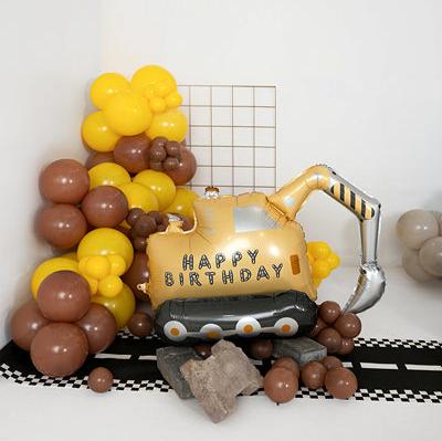 EXCAVATOR HAPPY BIRTHDAY FOIL BALLOON Party Deco Balloons Bonjour Fete - Party Supplies