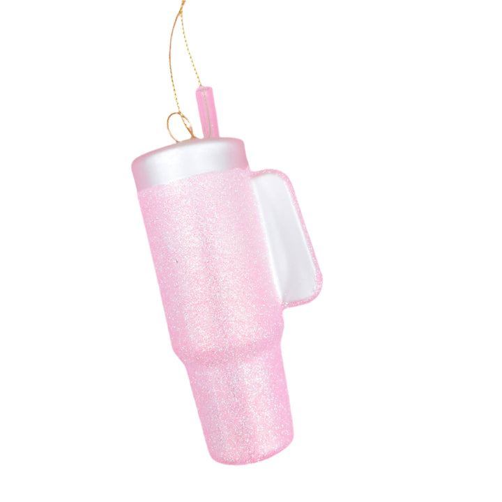 PINK GLITTER TUMBLER CHRISTMAS ORNAMENT Rock Paper Scissors Christmas Ornament Bonjour Fete - Party Supplies