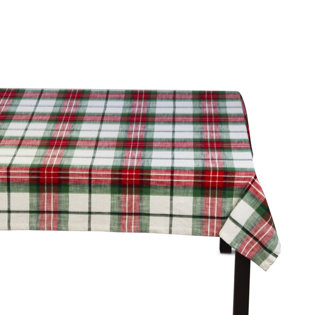 Festive Plaid Cotton Tablecloth Bonjour Fete Party Supplies Christmas Holiday Party Supplies