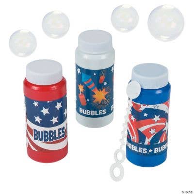 PATRIOTIC BUBBLE BOTTLES 4 OZ. Fun Express PATRIOTIC BUBBLE BOTTLES 4 OZ. Bonjour Fete - Party Supplies