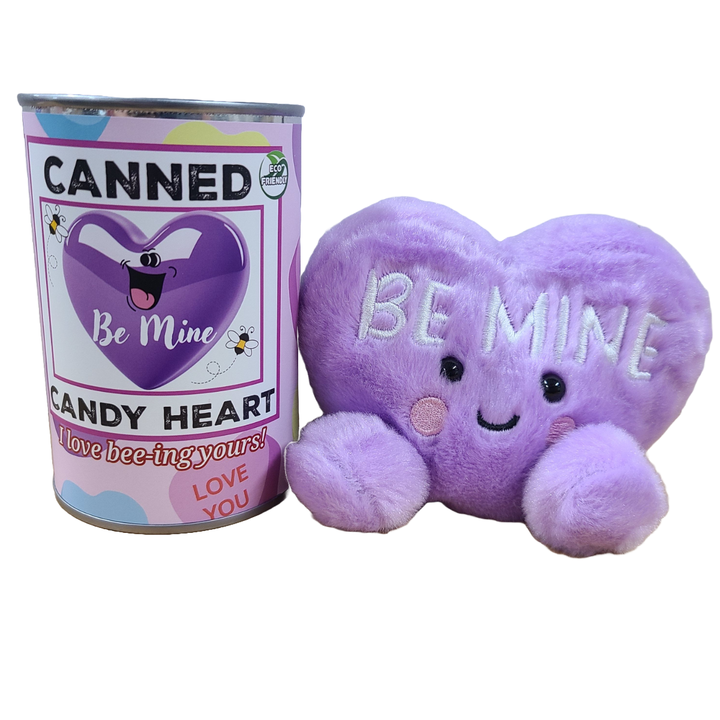 Canned Be Mine Candy Heart | Funny Jokes Valentine Plush: Pop Top Lid Canned Gifts Canned Be Mine Candy Heart | Funny Jokes Valentine Plush: Pop Top Lid Bonjour Fete - Party Supplies