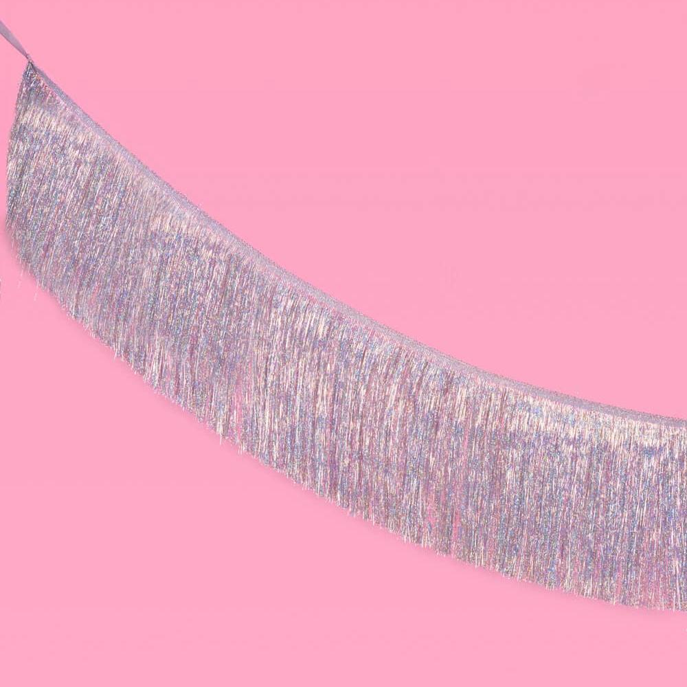 Party Iridescent Fringe Foil Banner, Birthday Decorations xo, Fetti Bonjour Fete - Party Supplies