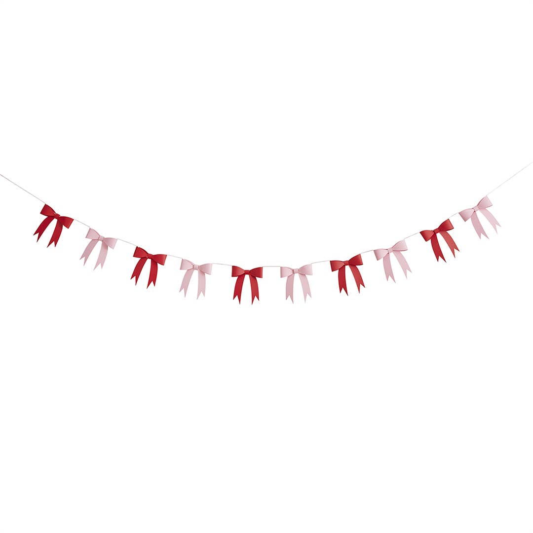 PINK & RED 3D BOW GARLAND Hootyballoo by Club Green PINK & RED 3D BOW GARLAND Bonjour Fete - Party Supplies