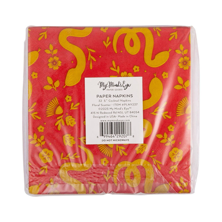 LUNAR NEW YEAR FLORAL COCKTAIL NAPKINS My Mind’s Eye Lunar New Year LUNAR NEW YEAR FLORAL COCKTAIL NAPKINS Bonjour Fete - Party Supplies