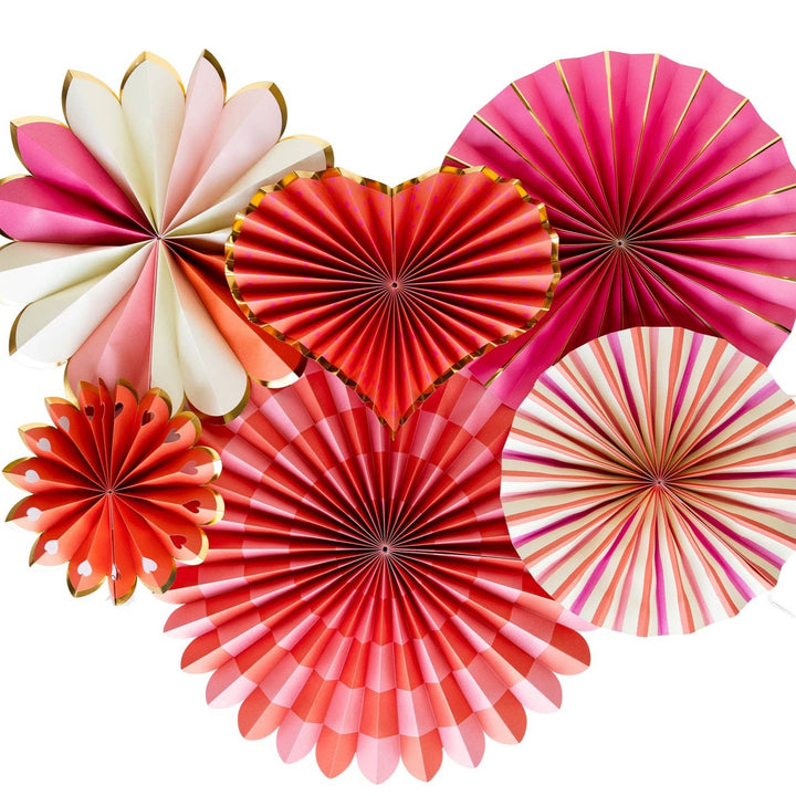 Valentine's Day Heart You Paper Fan Set Bonjour Fete Party Supplies Valentine's Day Decor