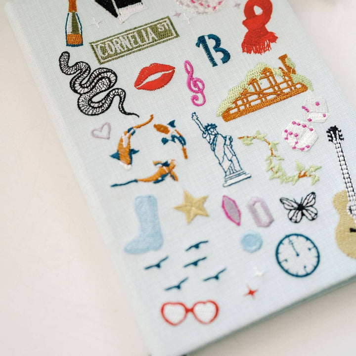 EMBROIDERED TAYLOR SWIFT HARDCOVER NOTEBOOK Gracefully Made Art Arts & Crafts Bonjour Fete - Party Supplies