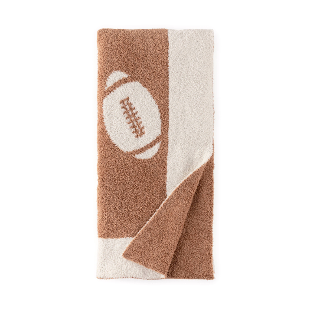 FOOTBALL REVERSIBLE THROW BLANKET Shiraleah Bonjour Fete - Party Supplies