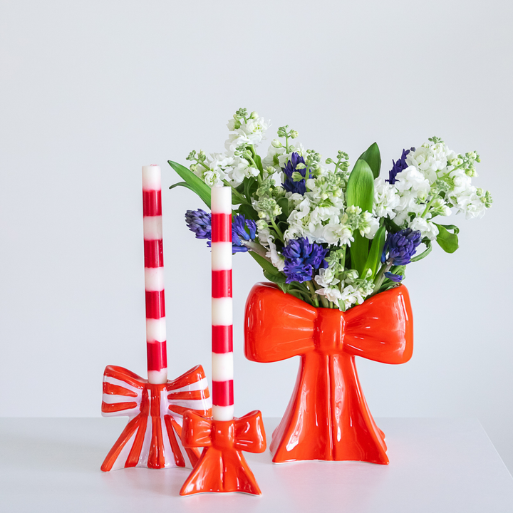 RED BOW VASE The Wow Effect RED BOW VASE Bonjour Fete - Party Supplies