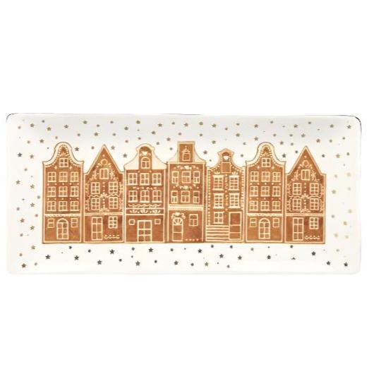 GINGERBREAD VILLAGE PLATTER December Diamonds Christmas Holiday Kitchen & Entertaining Bonjour Fete - Party Supplies