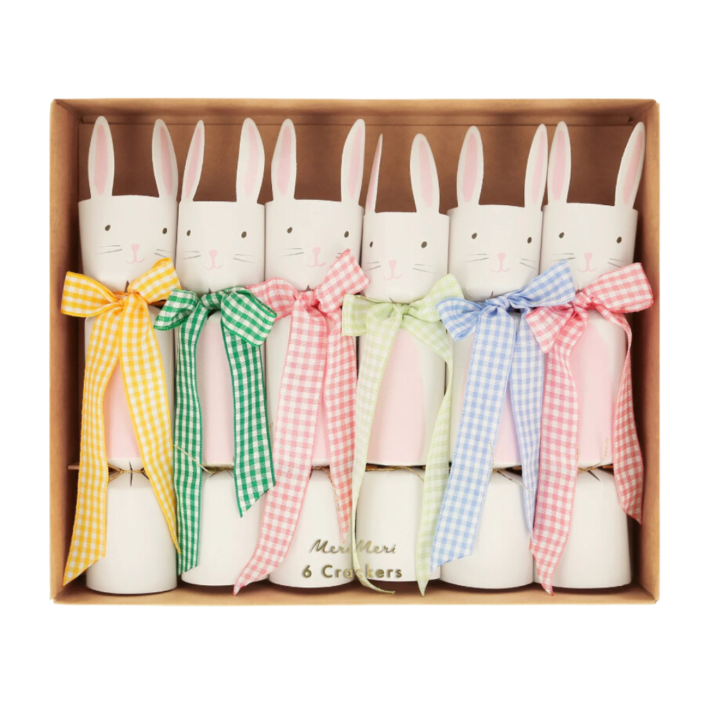 GINGHAM BOW BUNNY CRACKERS Meri Meri Bonjour Fete - Party Supplies