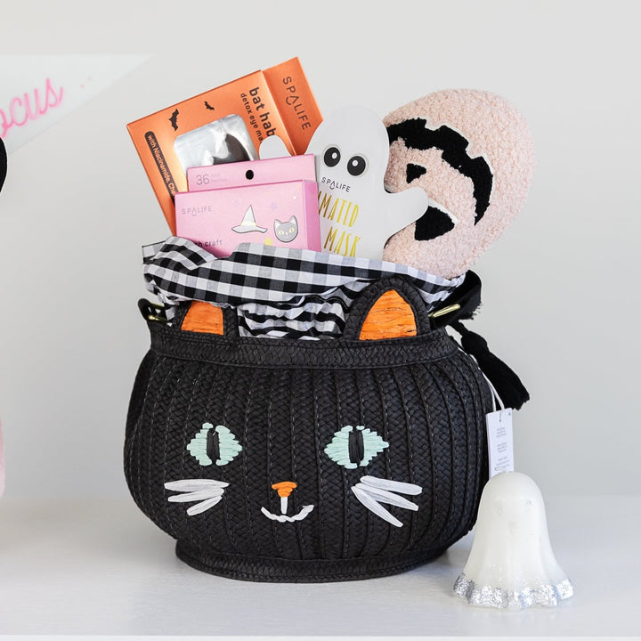 BLACK CAT BASKET BAG Meri Meri Halloween Party Favors & Boo Baskets Bonjour Fete - Party Supplies