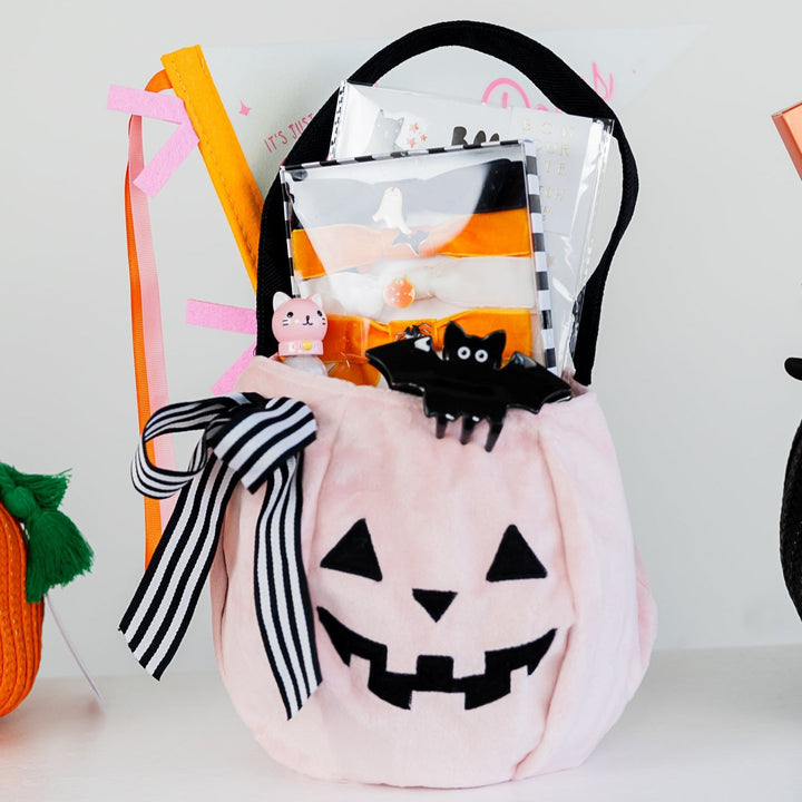 PINK PUMPKIN HALLOWEEN BAG Mon Ami Halloween Party Favors & Boo Baskets Bonjour Fete - Party Supplies