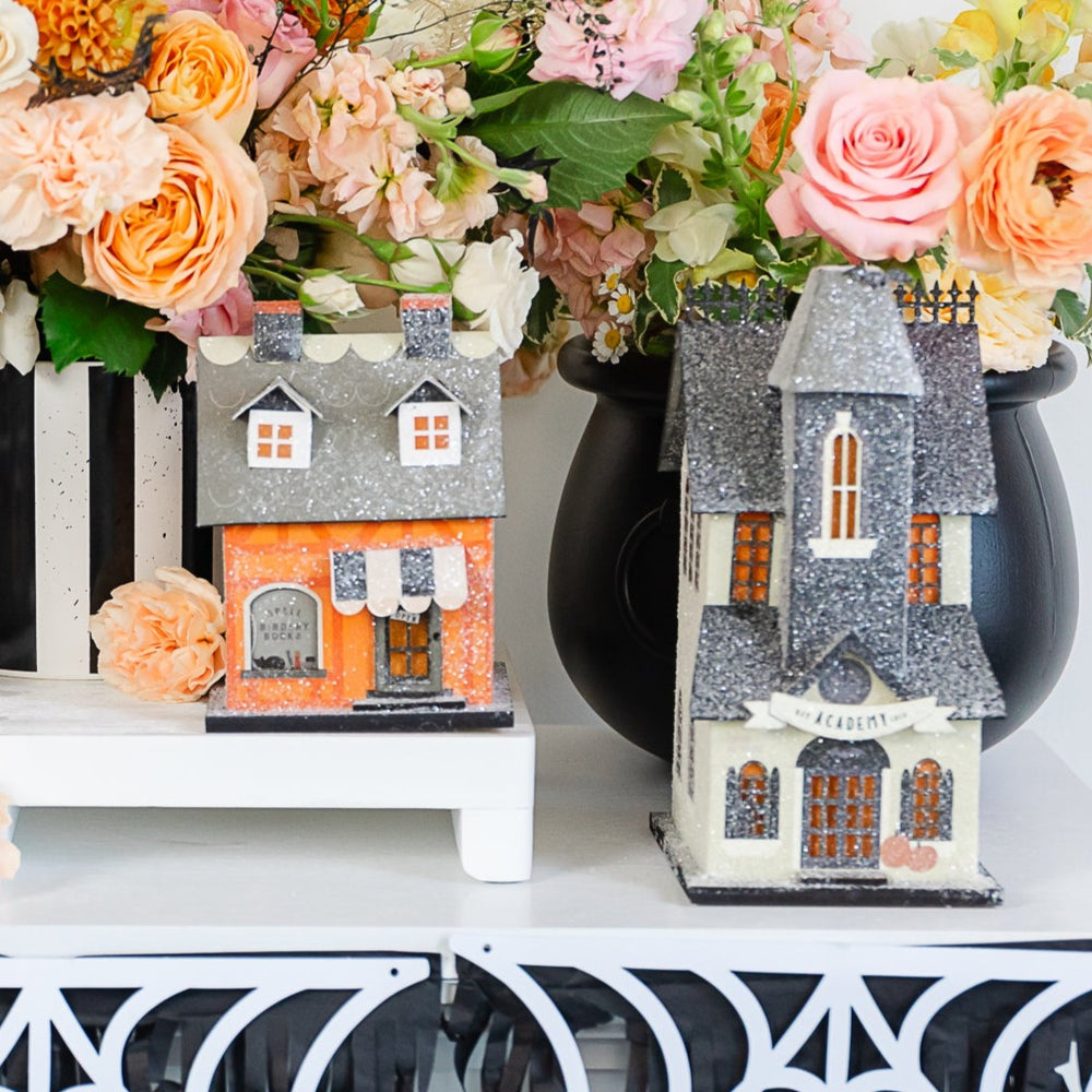 HALLOWEEN ACADEMY HAUNTED VILLAGE HOUSE My Mind’s Eye Halloween Home Decor Bonjour Fete - Party Supplies