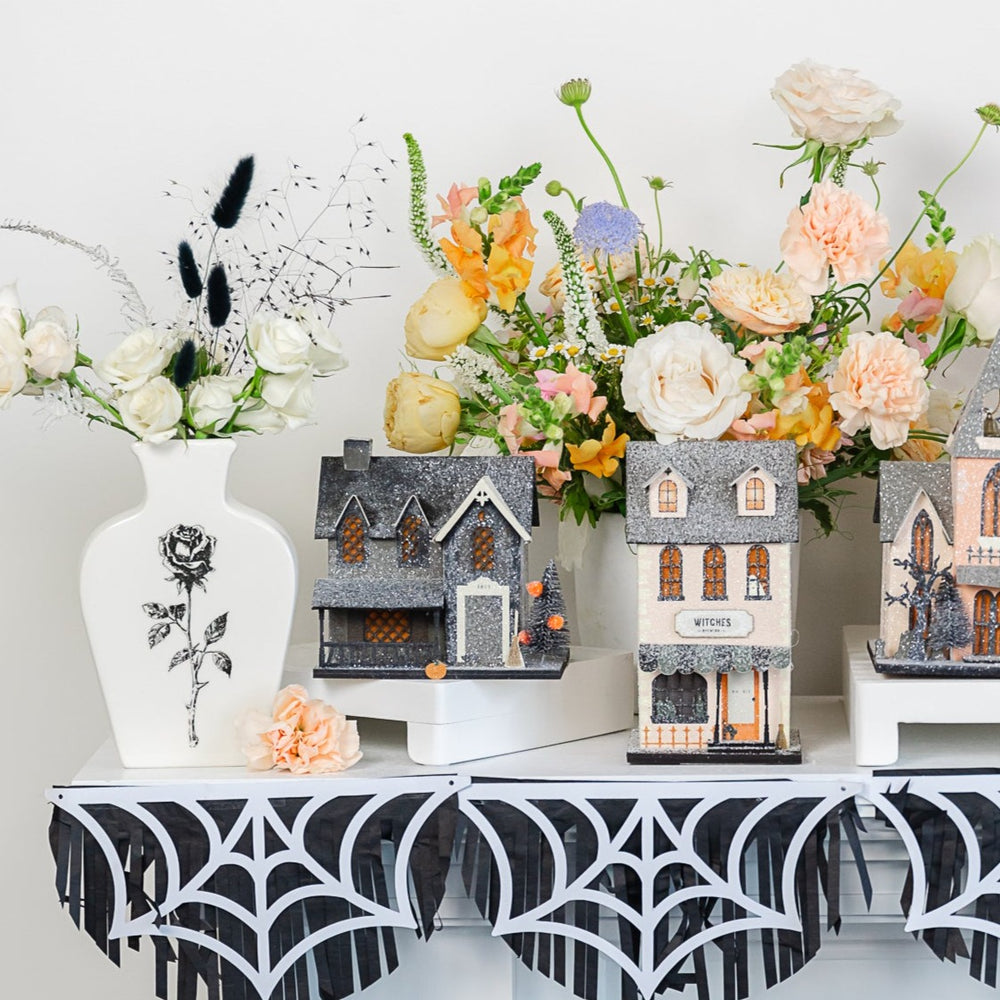 WITCH COTTAGE HAUNTED VILLAGE HOUSE My Mind’s Eye Halloween Home Decor Bonjour Fete - Party Supplies