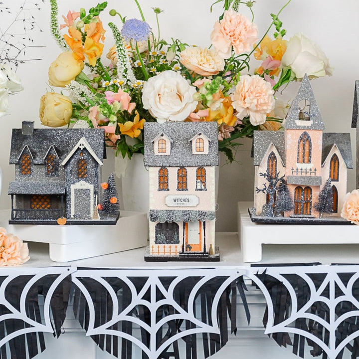 WITCHES BREWING HAUNTED VILLAGE HOUSE My Mind’s Eye Halloween Home Decor Bonjour Fete - Party Supplies