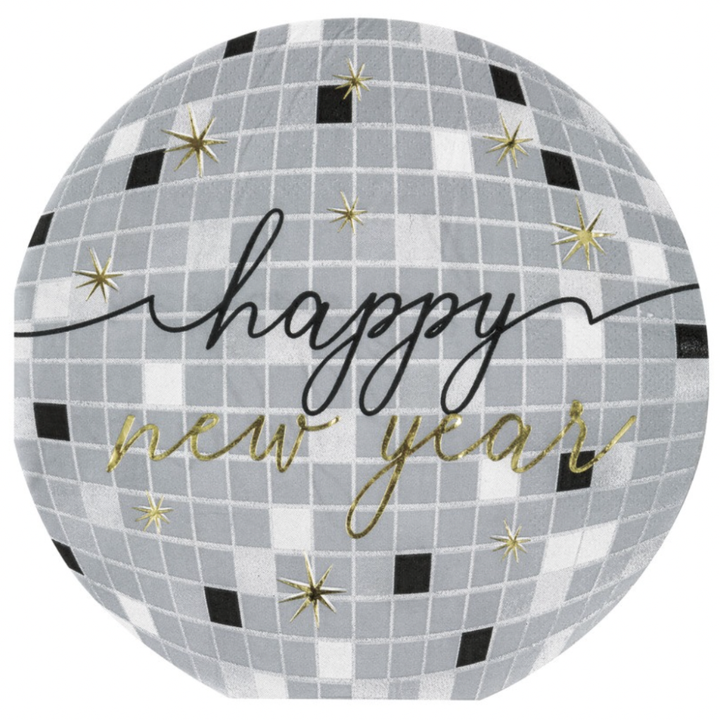 HAPPY NEW YEAR DISCO BALL NAPKINS Bonjour Fête  Bonjour Fete - Party Supplies