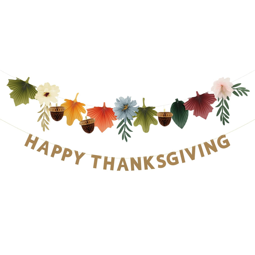 HAPPY THANKSGIVING GARLAND Meri Meri Thanksgiving Party Decorations Bonjour Fete - Party Supplies