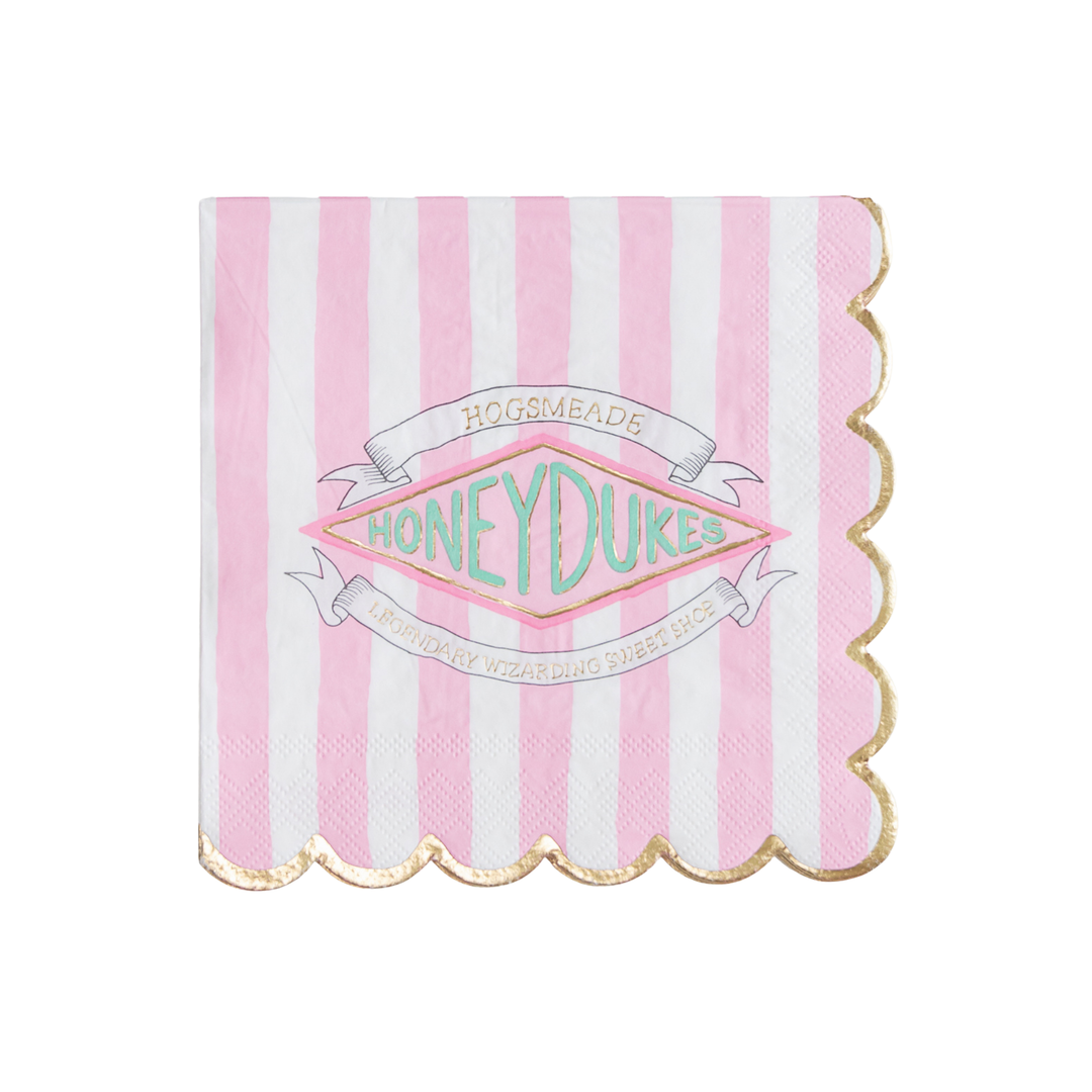 HARRY POTTER X BONJOUR FÊTE HONEYDUKES LARGE PINK STRIPE NAPKINS Bonjour Fete Napkins Bonjour Fete - Party Supplies