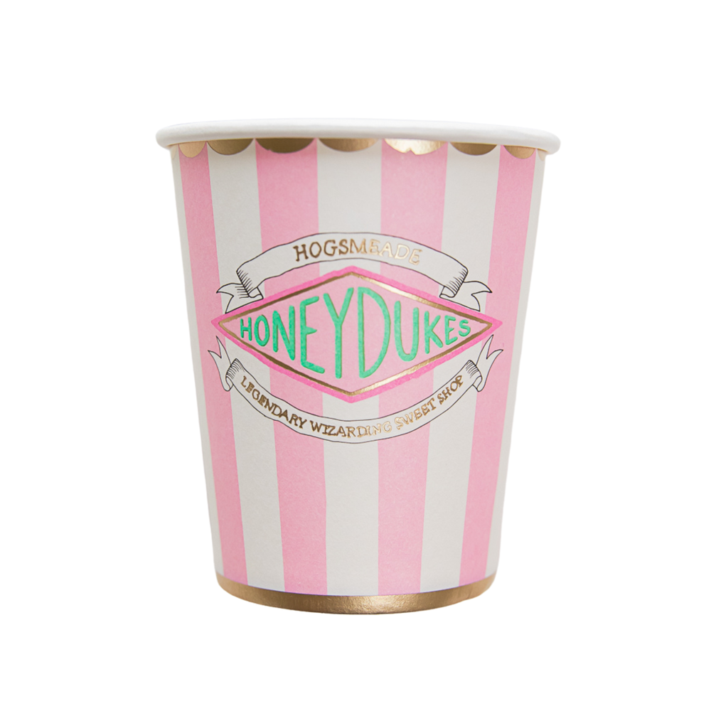 HARRY POTTER X BONJOUR FÊTE HONEYDUKES PINK STRIPE CUPS Bonjour Fete Cups Bonjour Fete - Party Supplies