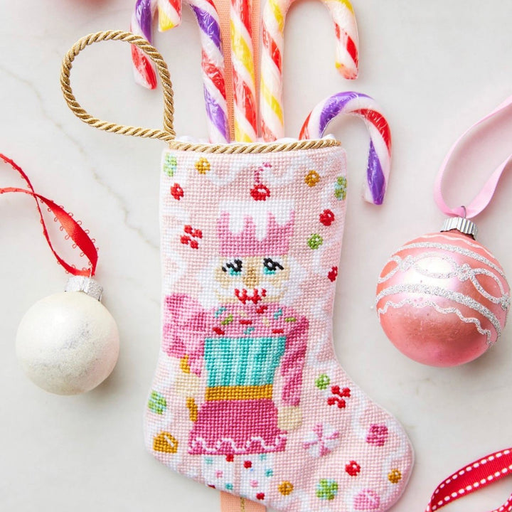 SUGARY SWEET NUTCRACKER IN PINK BAUBLE STOCKING Bauble Stockings Bauble Stockings Bonjour Fete - Party Supplies