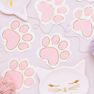 KITTY PAW NAPKINS Party Deco Napkins Bonjour Fete - Party Supplies