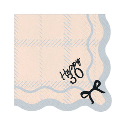 HAPPY 30 BLACK BOW NAPKINS Party Deco Napkins HAPPY 30 BLACK BOW NAPKINS Bonjour Fete - Party Supplies