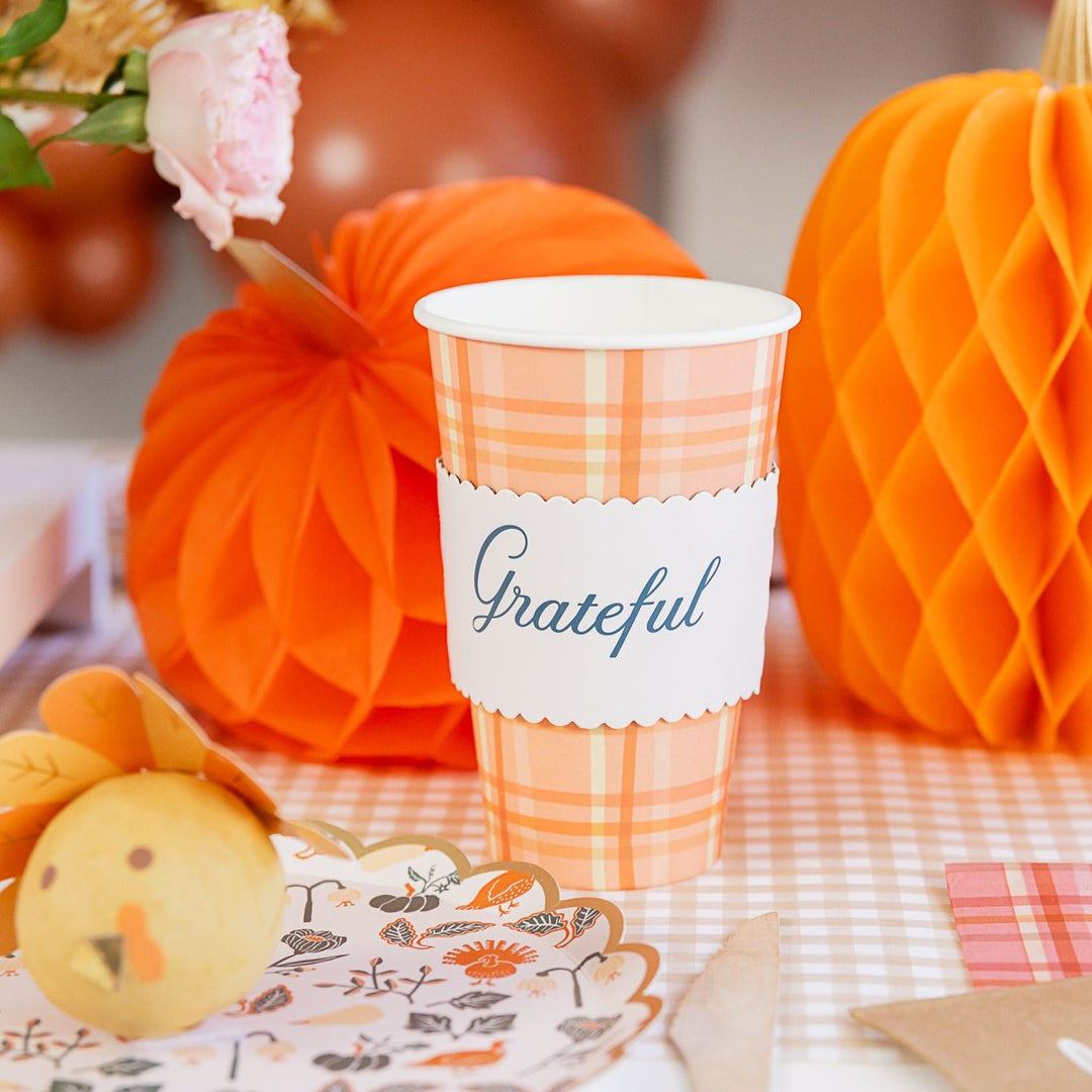 BONJOUR FETE X THE HOUSE THAT LARS BUILT THANKSGIVING COFFEE CUPS Bonjour Fete Cups Bonjour Fete - Party Supplies