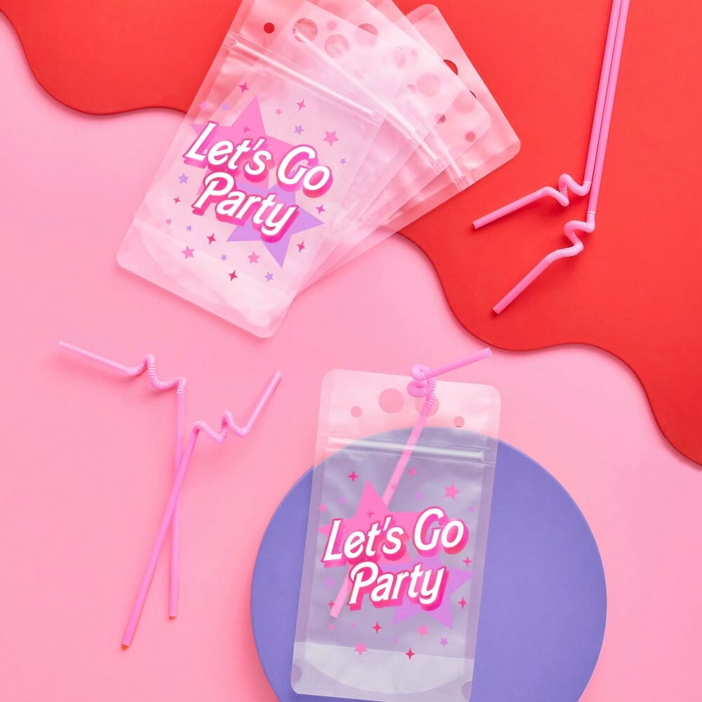 Let's Go Party Drink Pouches Bonjour Fete Party Supplies Barbie Party