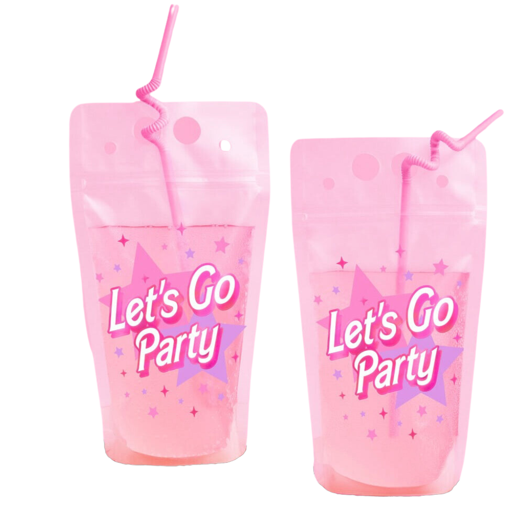 LET'S GO PARTY DRINK POUCHES xo, Fetti 0 Faire Bonjour Fete - Party Supplies