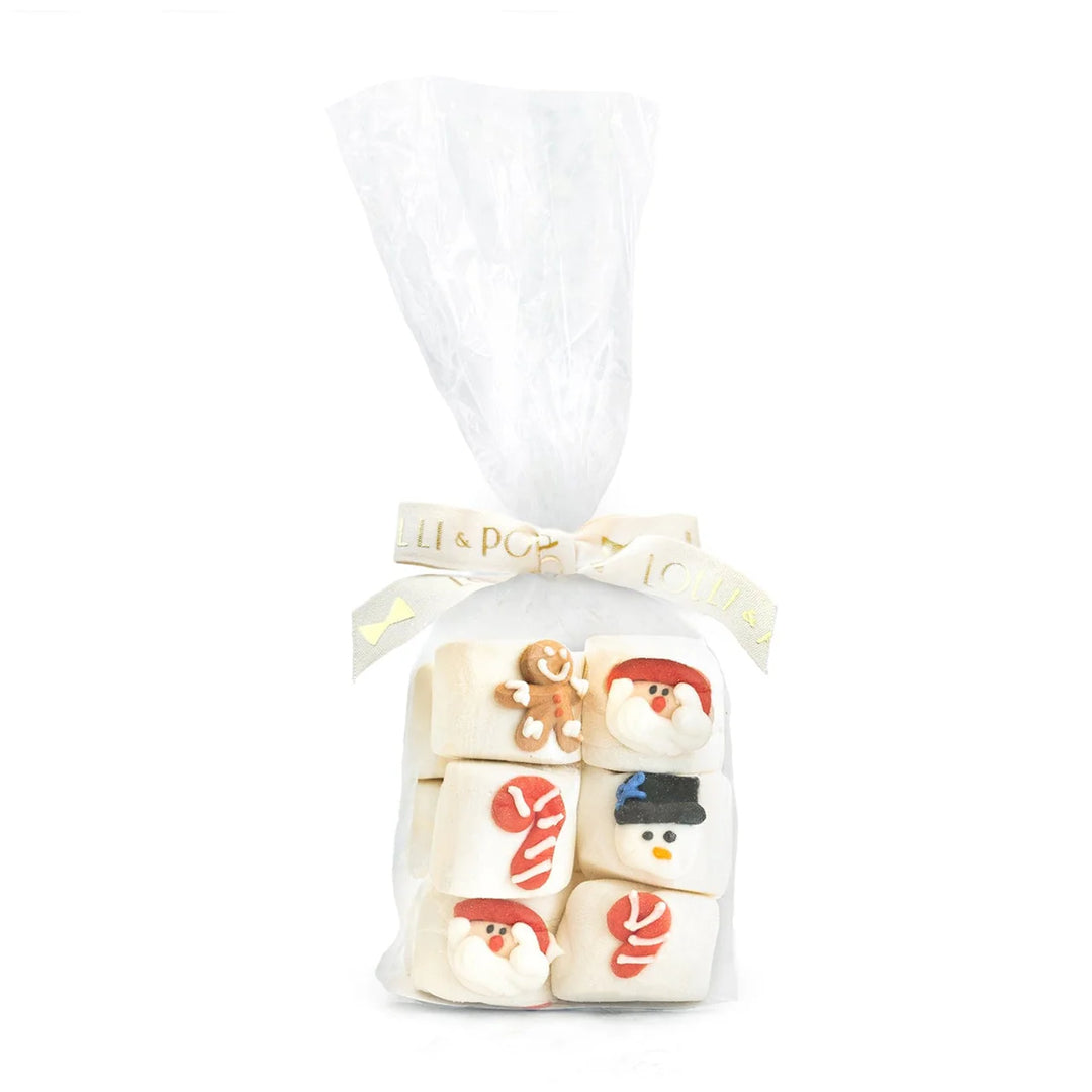 HOLIDAY DECORATED MARSHMALLOW BAG Lollli & Pops Christmas Candy HOLIDAY DECORATED MARSHMALLOW BAG Bonjour Fete - Party Supplies